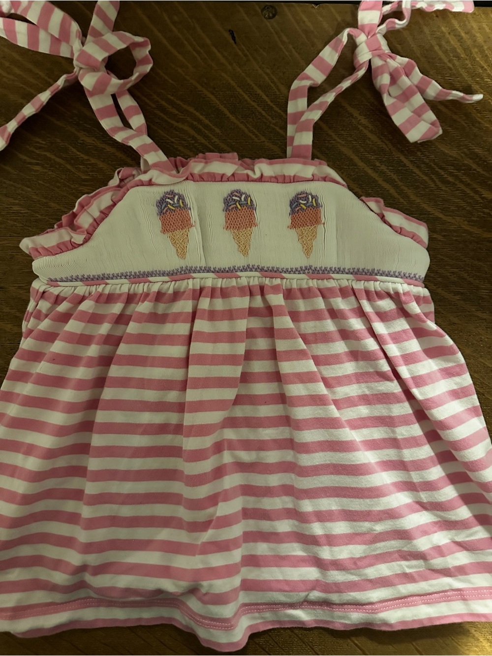 Classic Whimsy Pink and White Striped Girls' Ice Cream Sundress